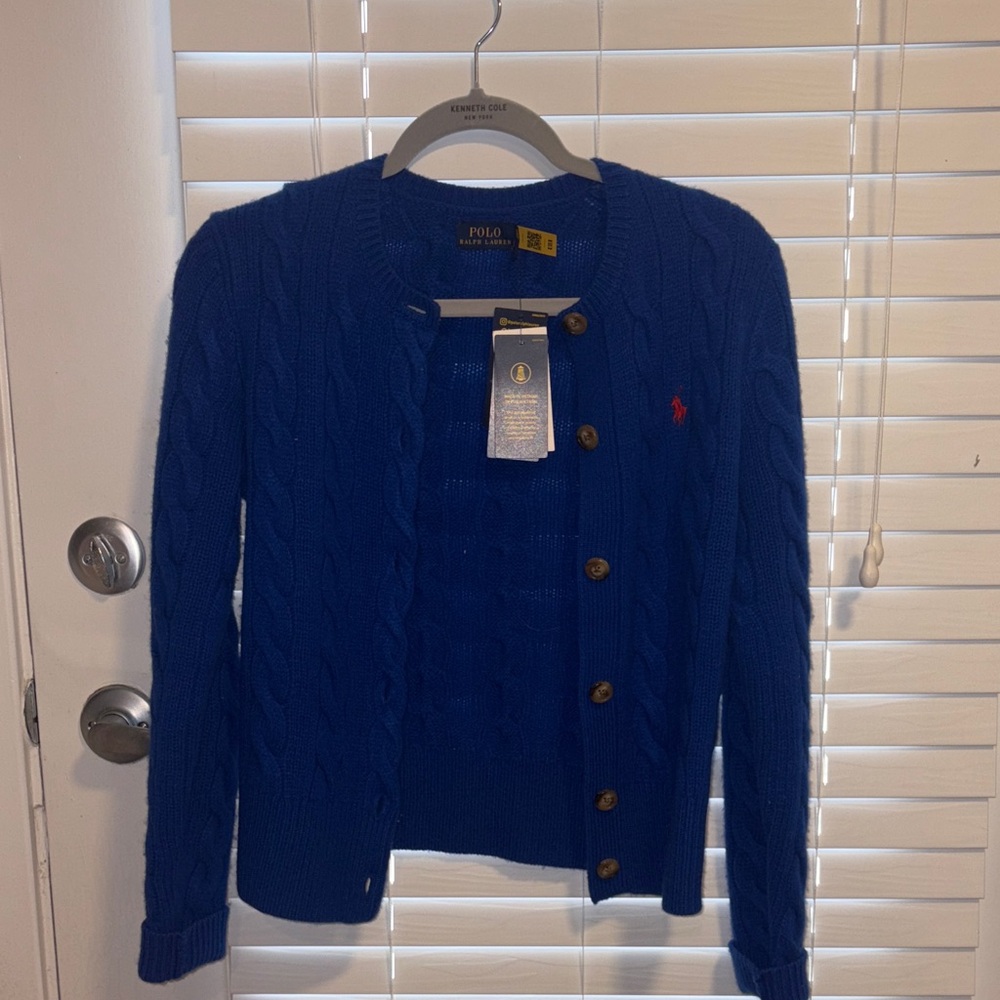Polo by Ralph Lauren Blue Cable Knit Cardigan
